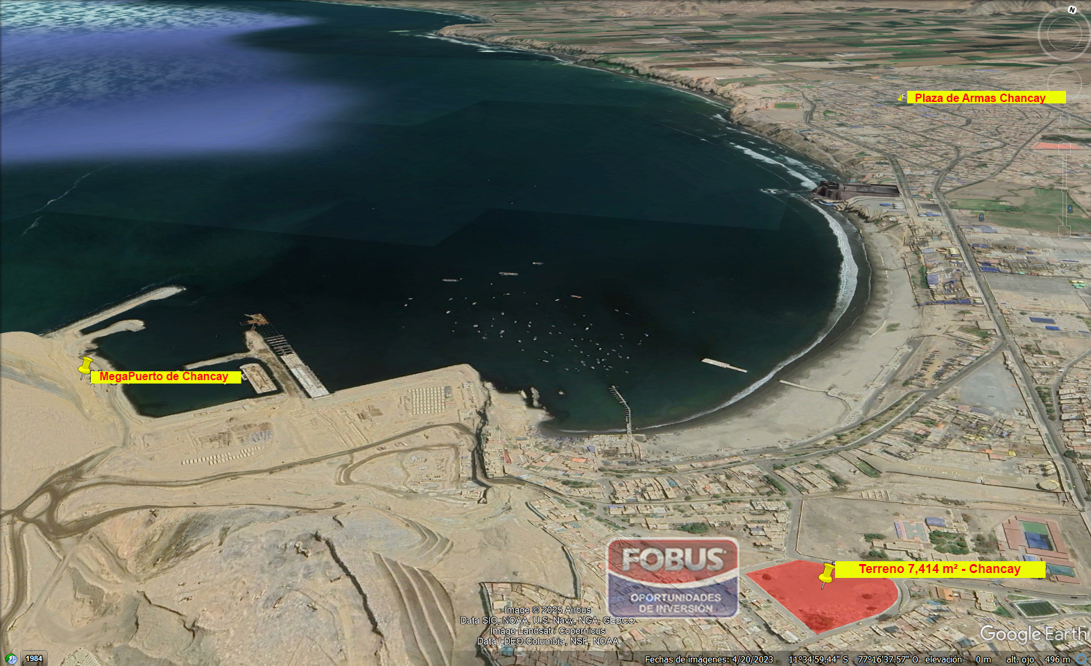 CHANCAY - Venta de Terreno 7,414 m² - US $ 450 x m²