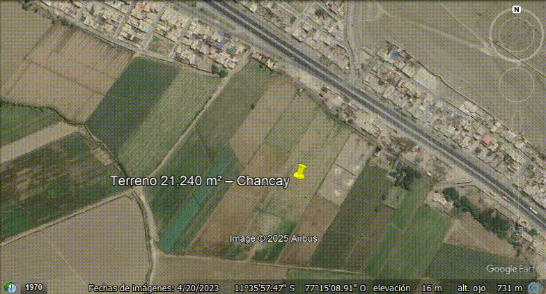 CHANCAY - Venta de Terreno 21,240 m² - US $ 250 x m²