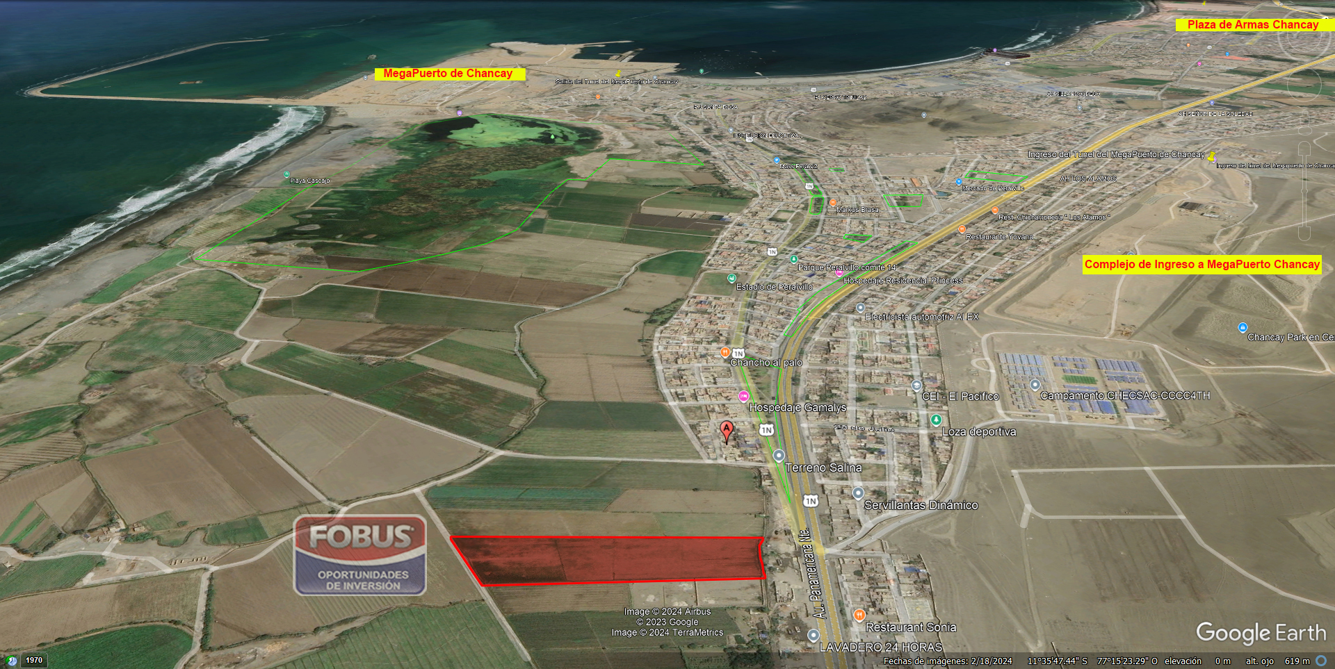 CHANCAY - Venta de Terreno 21,240 m² - US $ 250 x m²